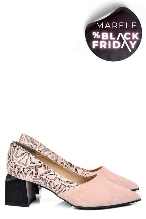 Pantofi nude piele naturala intoarsa 5s77460