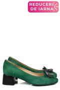PANTOFI VERZI PIELE NATURALA INTOARSA 5S77555