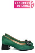 PANTOFI VERZI PIELE NATURALA INTOARSA 5S77555