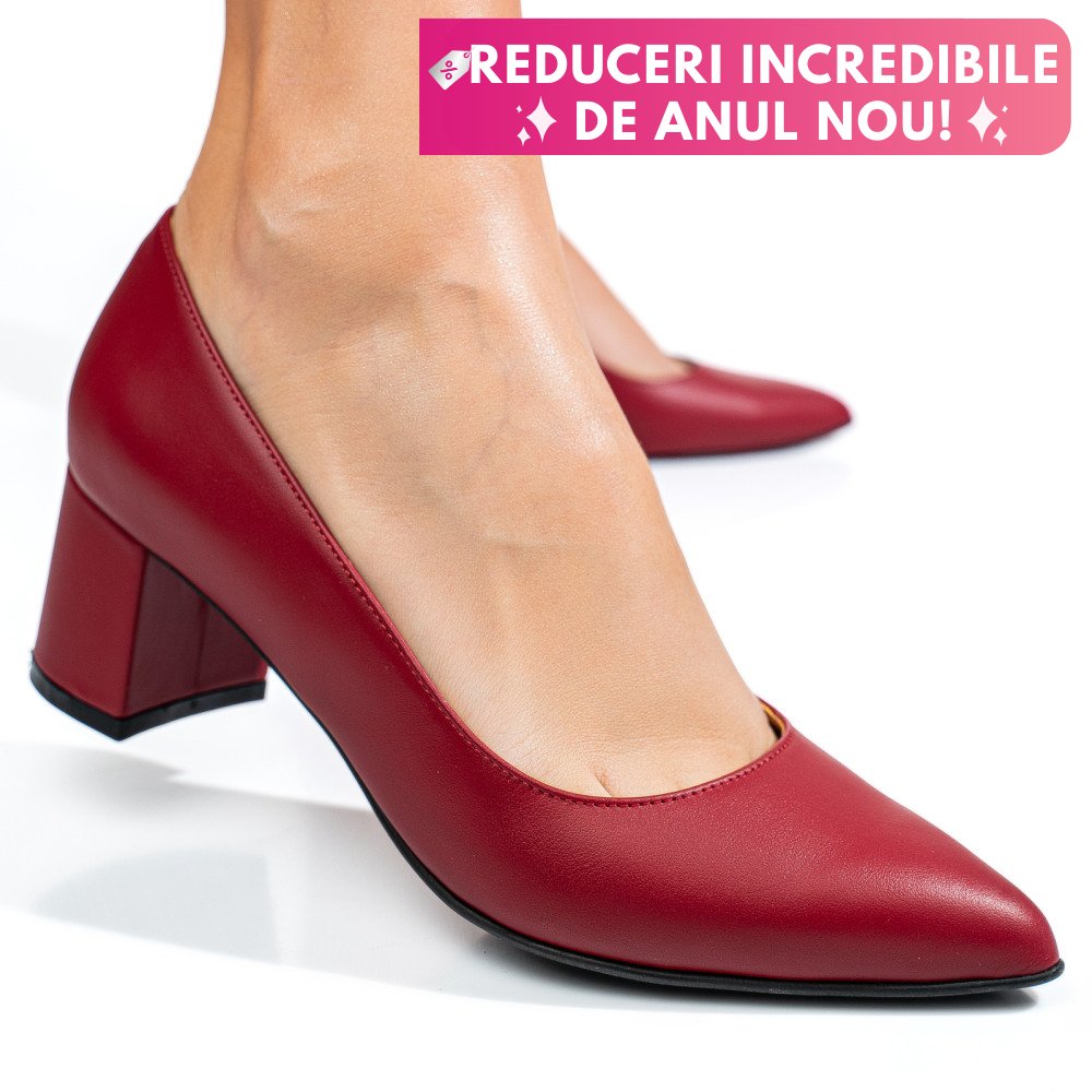 PANTOFI ROSII PIELE NATURALA 3S77583