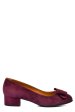 Pantofi dama guban piele naturala intoarsa bordo 3s77484