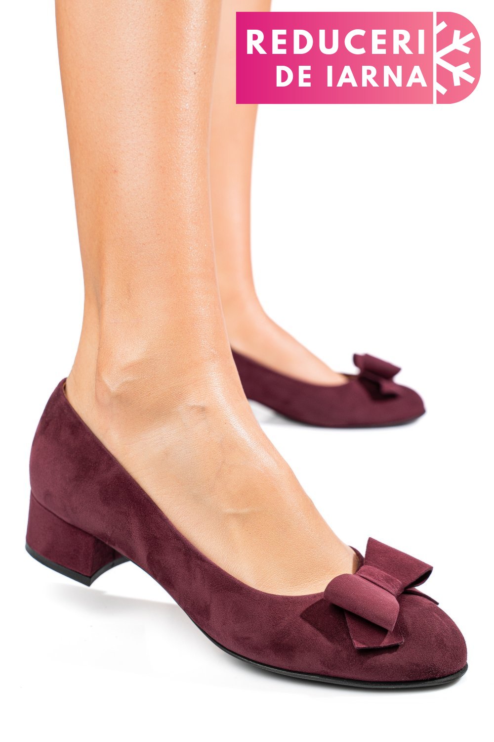 PANTOFI DAMA GUBAN PIELE NATURALA INTOARSA BORDO 3S77484