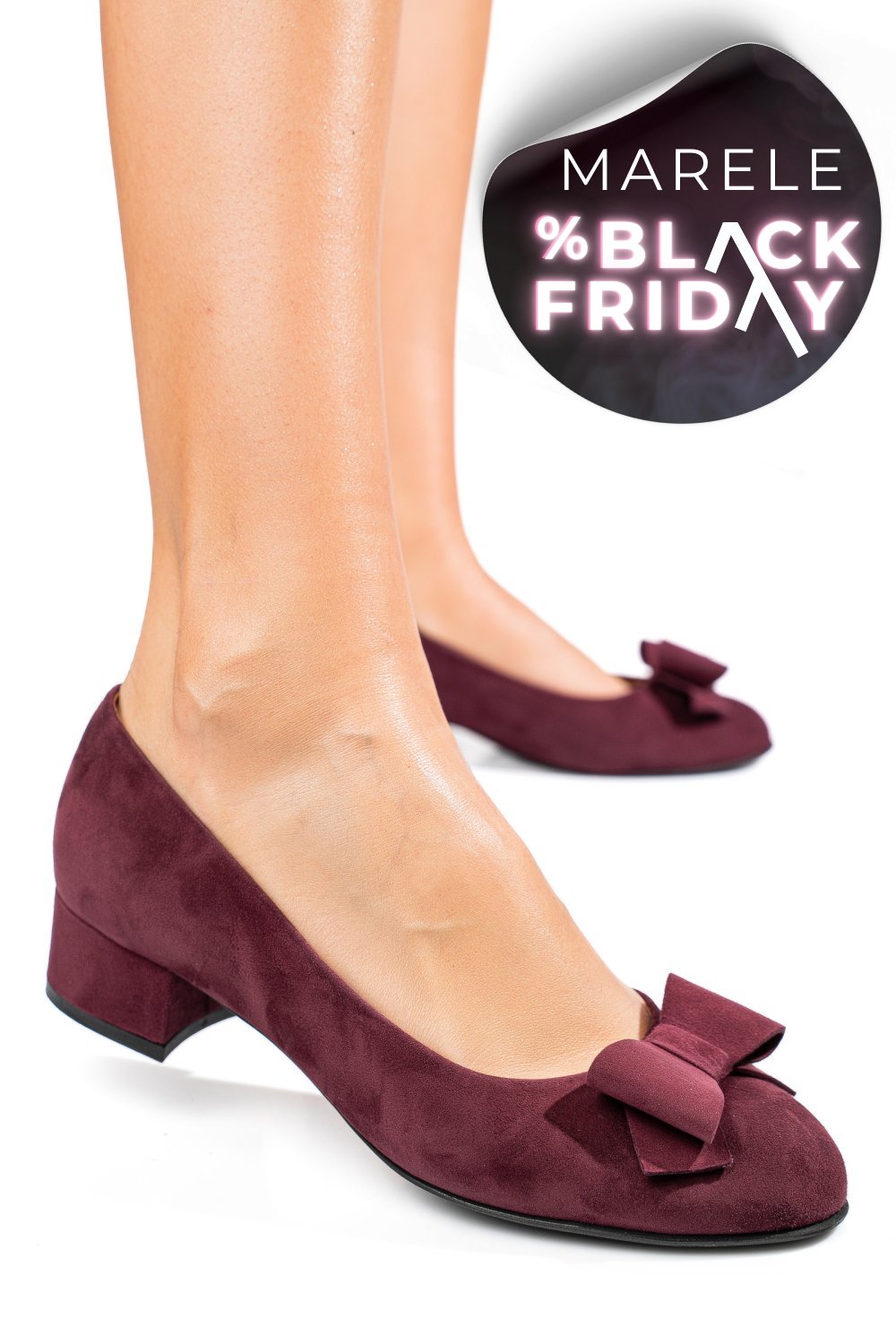 PANTOFI DAMA GUBAN PIELE NATURALA INTOARSA BORDO 3S77484