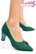 Pantofi verzi piele naturala intoarsa 5s77655
