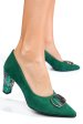 Pantofi verzi piele naturala intoarsa 5s77655