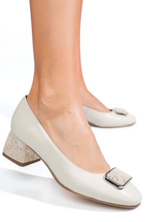 Pantofi bej piele naturala 5s77544
