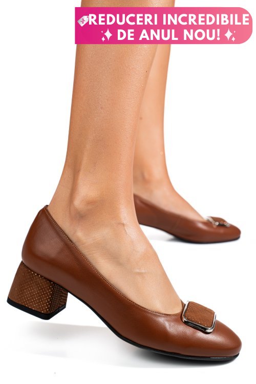 Pantofi maro piele naturala 5s77544