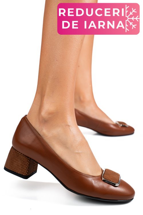 Pantofi maro piele naturala 5s77544