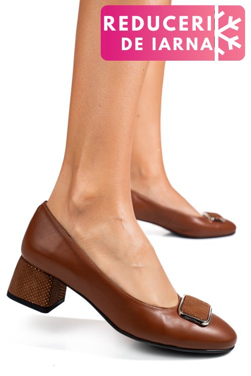 Pantofi maro piele naturala 5s77544