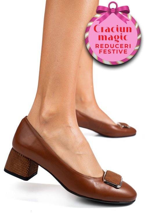 Pantofi maro piele naturala 5s77544