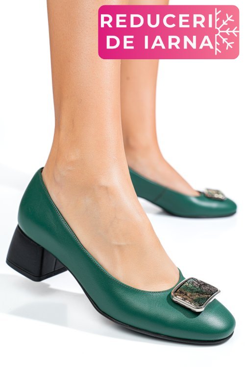 Pantofi verzi piele naturala 5s77544