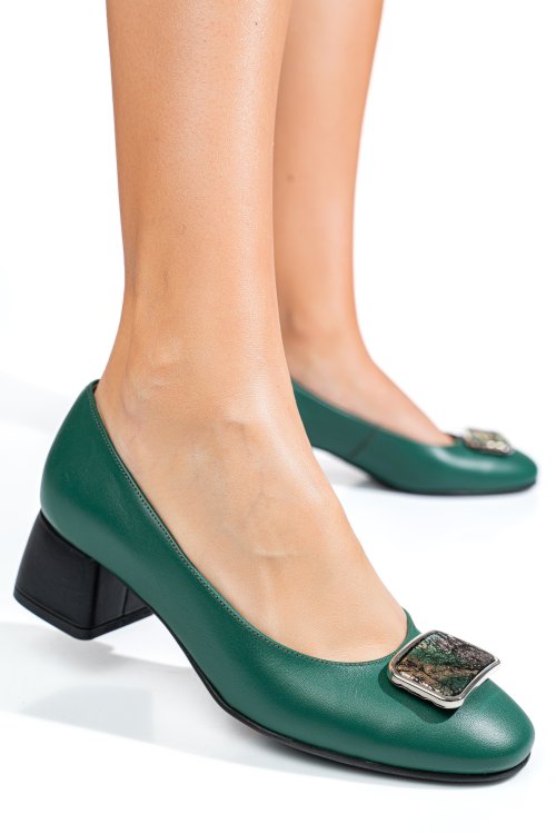Pantofi verzi piele naturala 5s77544