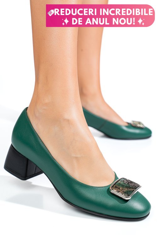 Pantofi verzi piele naturala 5s77544