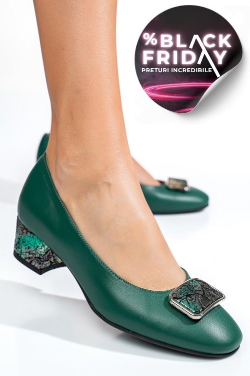 Pantofi verzi piele naturala 5s77444