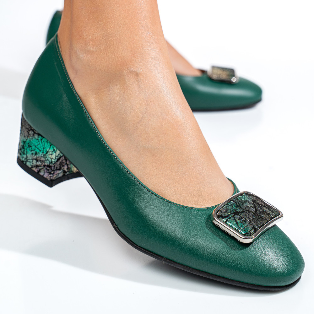 PANTOFI VERZI PIELE NATURALA 5S77444