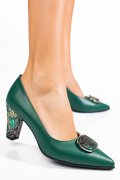 PANTOFI VERZI PIELE NATURALA 5S77655