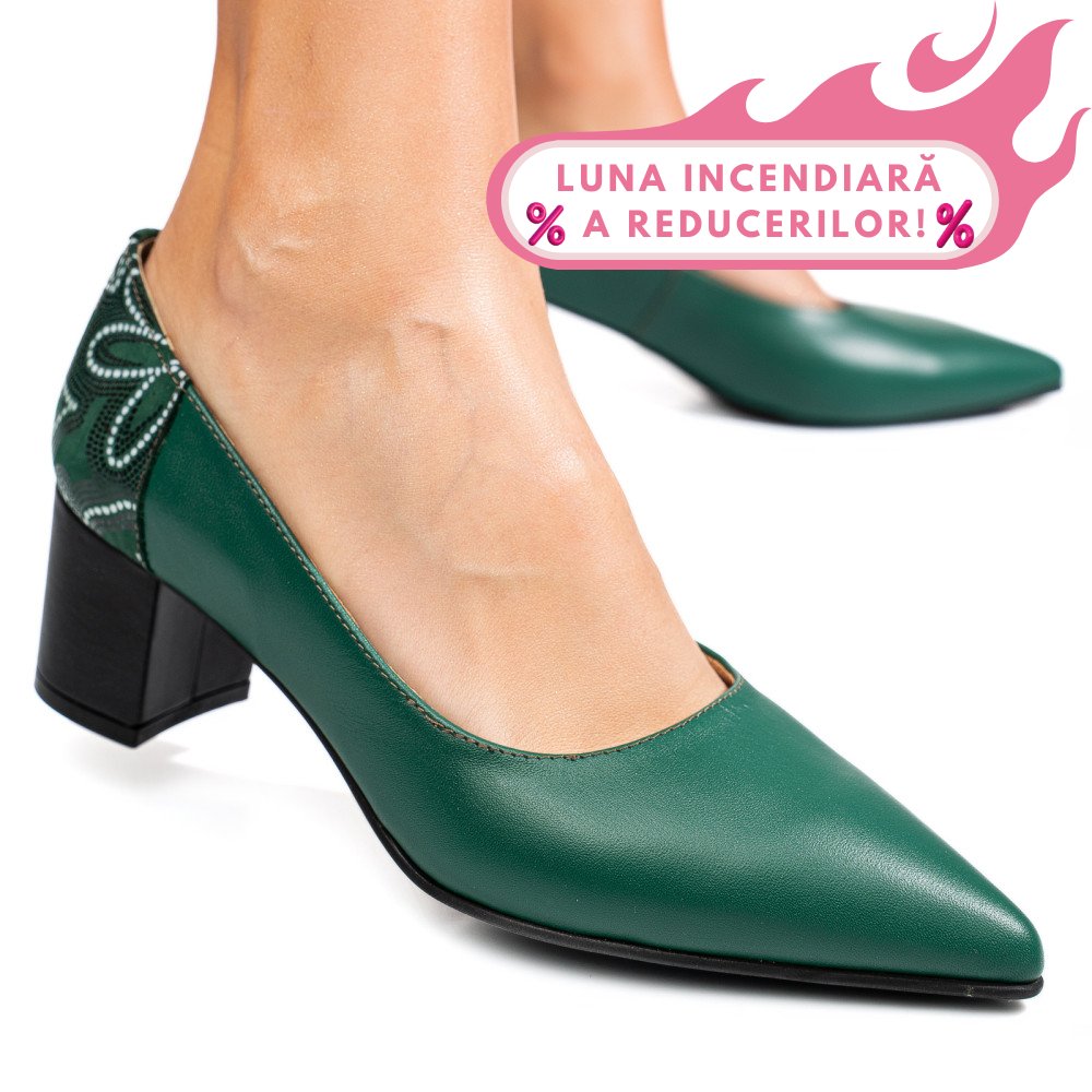 PANTOFI VERZI PIELE NATURALA 5S77602
