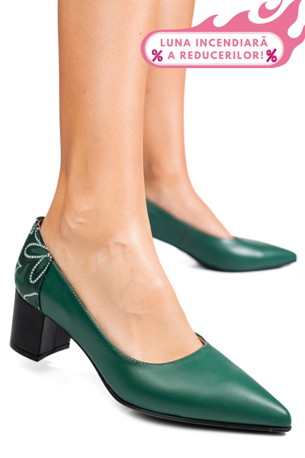 PANTOFI VERZI PIELE NATURALA 5S77602