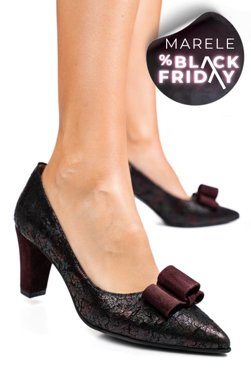 Pantofi visinii piele naturala 5s77665