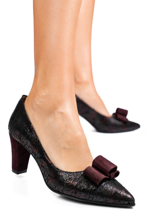 Pantofi visinii piele naturala 5s77665