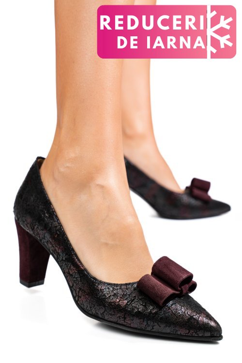 Pantofi visinii piele naturala 5s77665