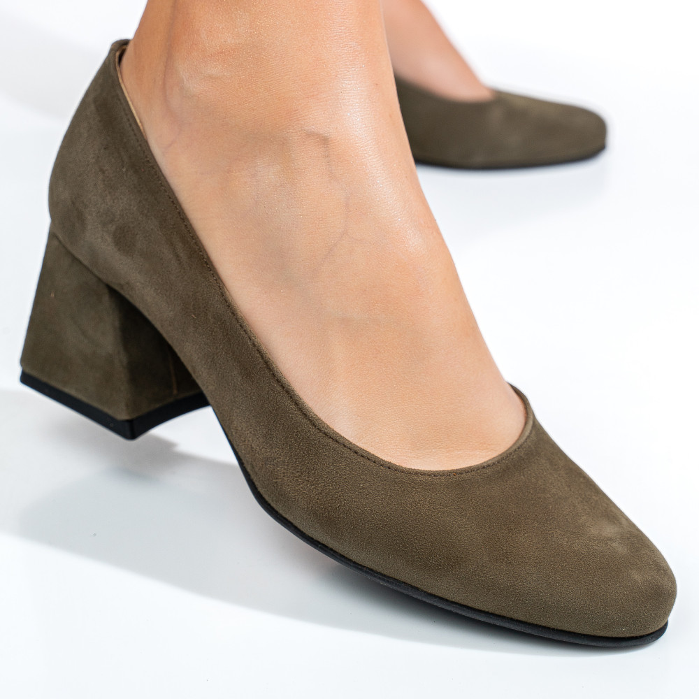 PANTOFI OLIVE PIELE NATURALA INTOARSA 5S77003
