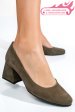 Pantofi olive piele naturala intoarsa 5s77003
