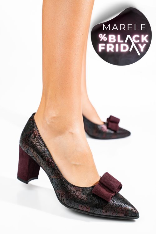 Pantofi visinii piele naturala 5s77705