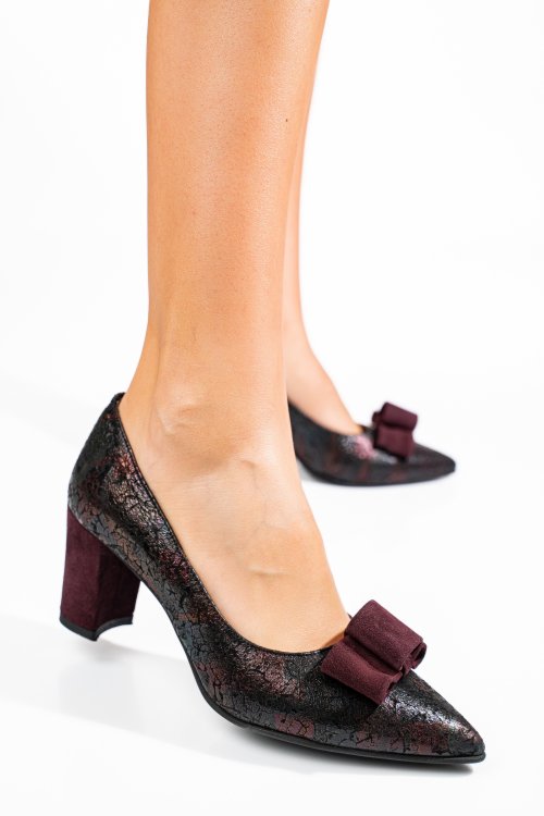 Pantofi visinii piele naturala 5s77705