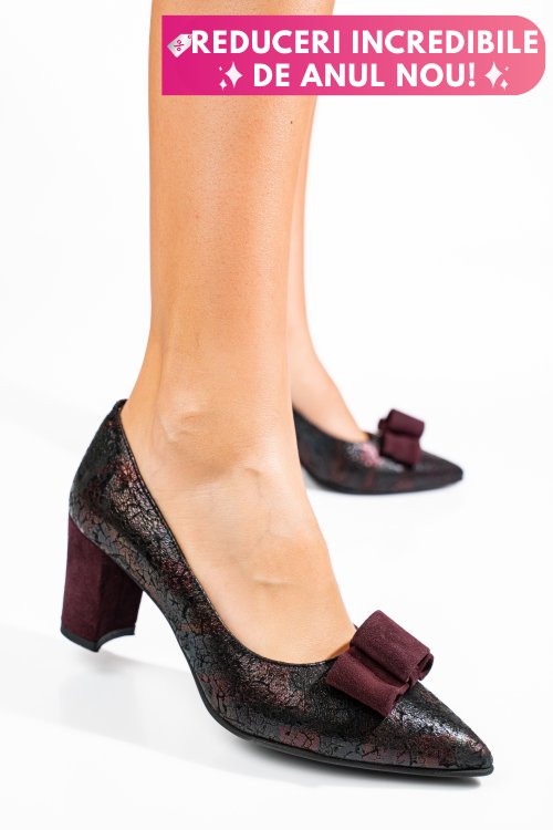 Pantofi visinii piele naturala 5s77705