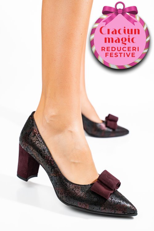 Pantofi visinii piele naturala 5s77705