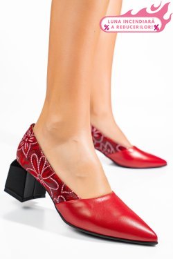 PANTOFI ROSII PIELE NATURALA 5S77460