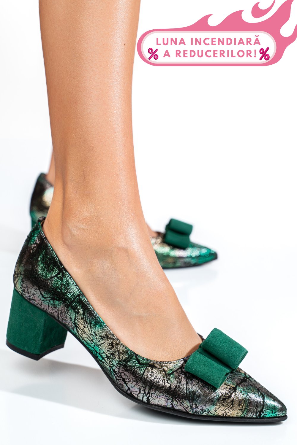 PANTOFI VERDE PIELE NATURALA INTOARSA 5S77505NEF