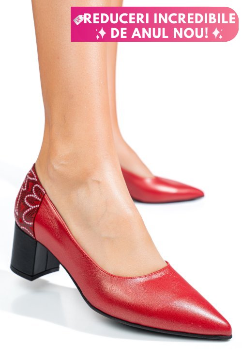 Pantofi rosii piele naturala 5s77602