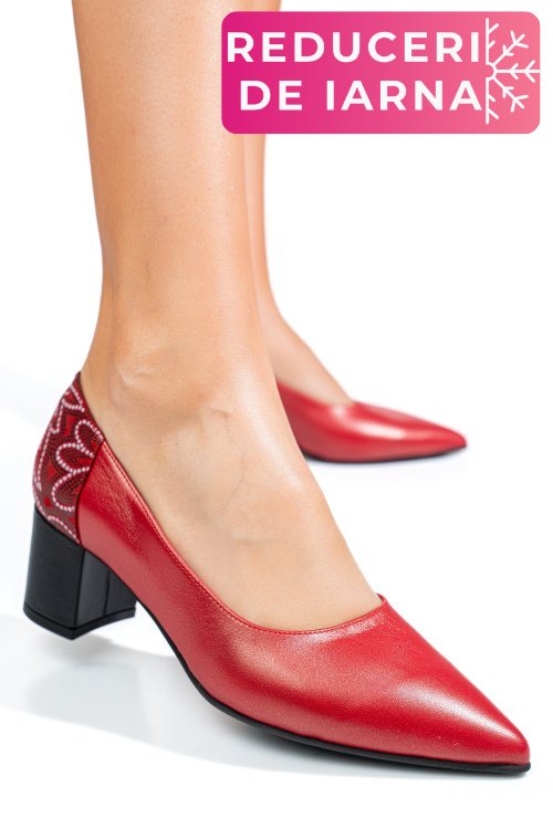Pantofi rosii piele naturala 5s77602