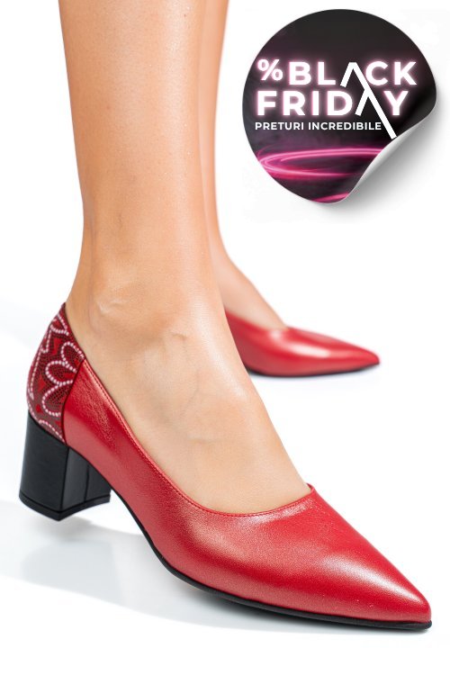 Pantofi rosii piele naturala 5s77602