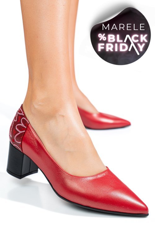 Pantofi rosii piele naturala 5s77602