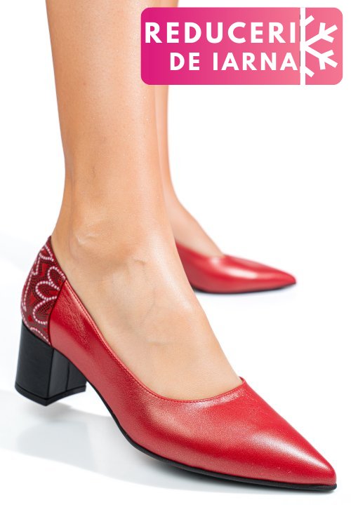 Pantofi rosii piele naturala 5s77602