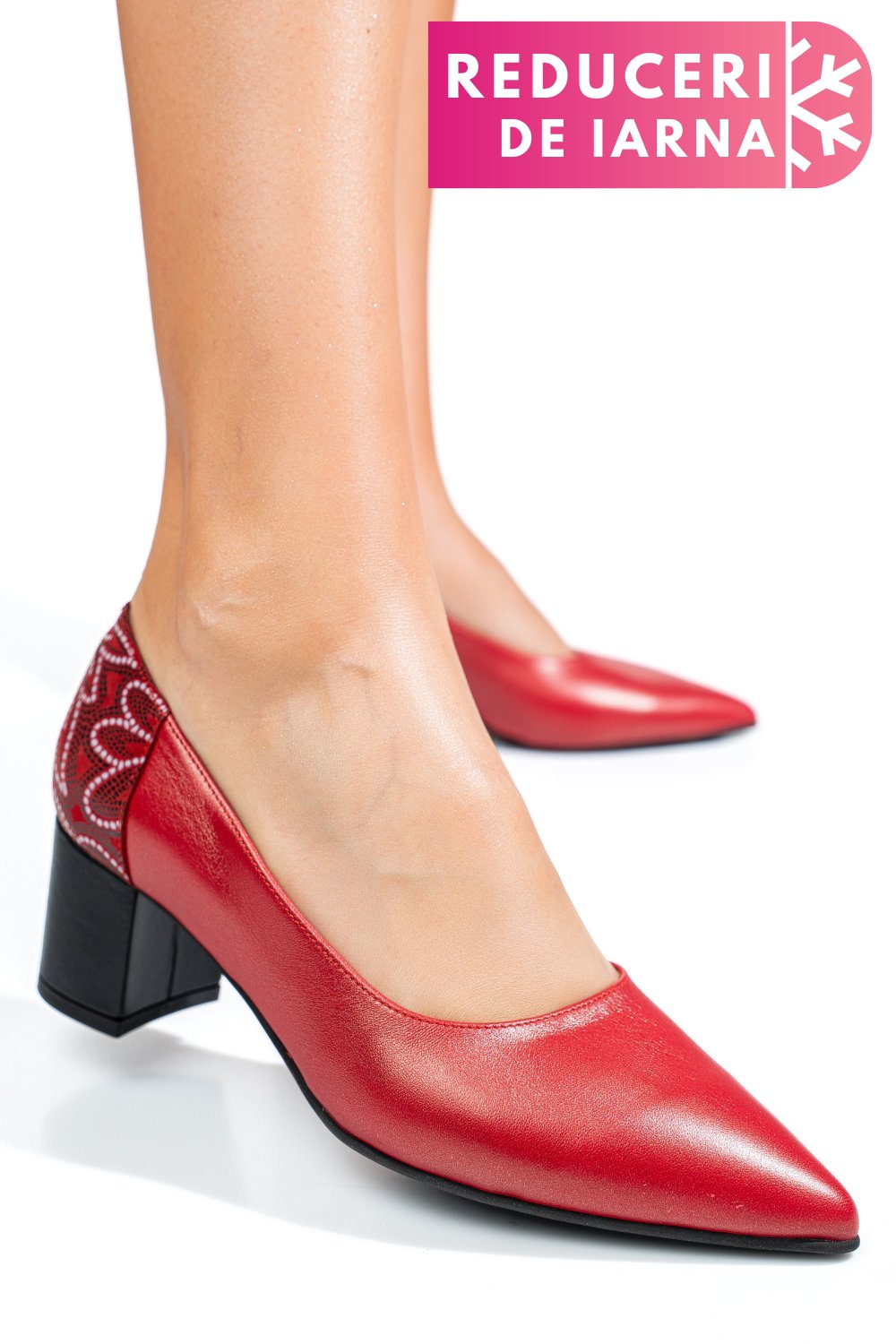 PANTOFI ROSII PIELE NATURALA 5S77602