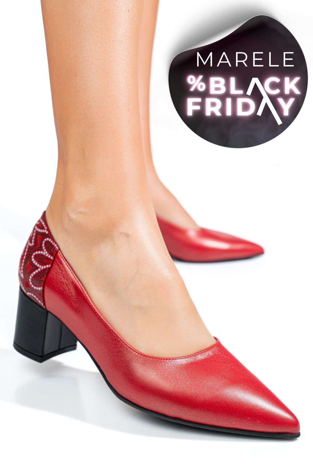 PANTOFI ROSII PIELE NATURALA 5S77602