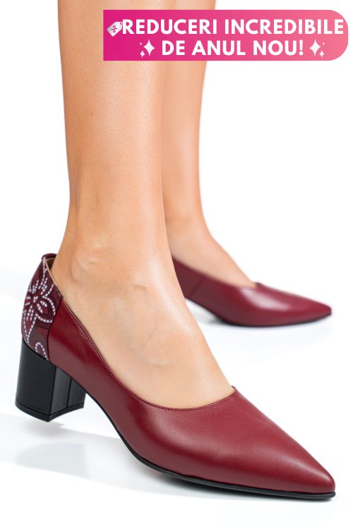 Pantofi visinii piele naturala 5s77602