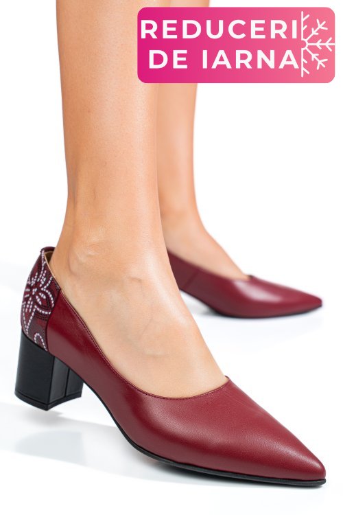 Pantofi visinii piele naturala 5s77602