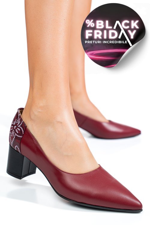 Pantofi visinii piele naturala 5s77602