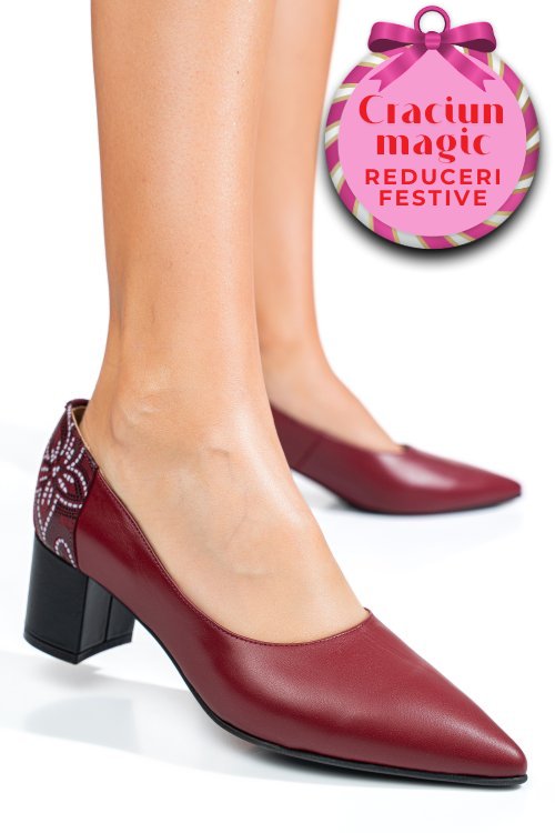 Pantofi visinii piele naturala 5s77602