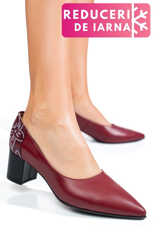 Pantofi visinii piele naturala 5s77602