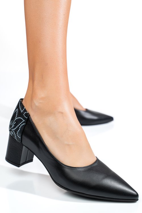 Pantofi negri piele naturala 5s77602