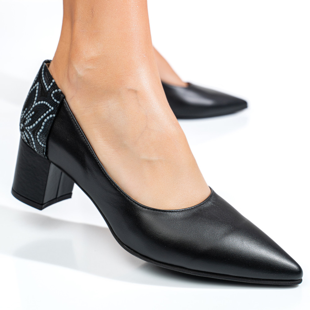 PANTOFI NEGRI PIELE NATURALA 5S77602