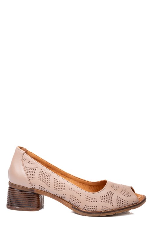 Pantofi bej piele naturala 5pc4