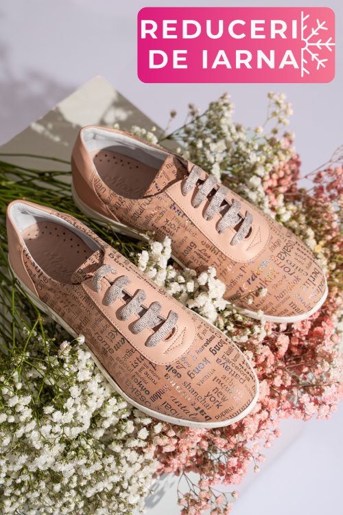 Pantofi sport roz piele naturala 1pc7555