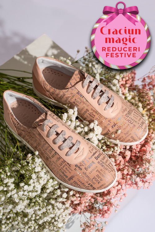 Pantofi sport roz piele naturala 1pc7555